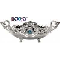 OkaeYa Silver Plated Fruit Bowl for Dining Table Used Exclusive For Wedding Gift, Diwali Gift, Corporate Gift